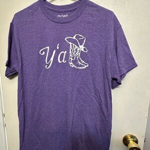 Hand printed ya’ll t shirt